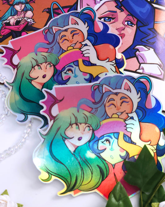 Darkstalkers Girlies Trio Vinyl Sticker